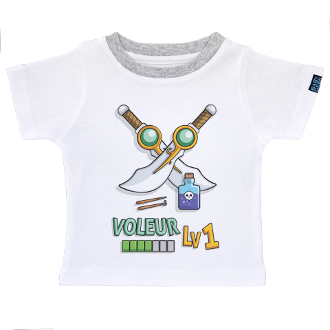 Voleur LV1 - T-shirt Enfant manches courtes - Coton - Blanc