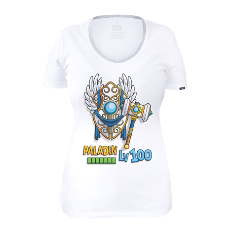 Paladin Lv100 - T-shirt Femme - Coton - Blanc