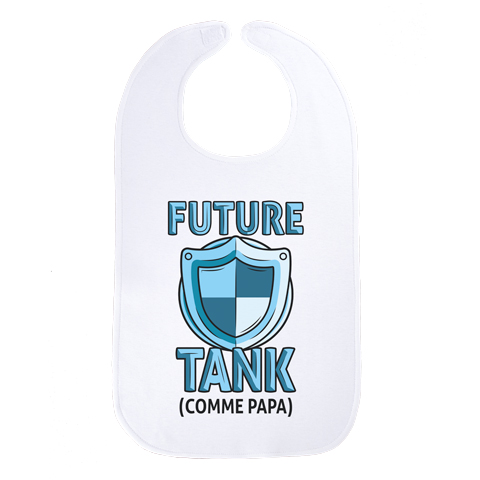 Future tank comme papa (version fille) - Maxi bavoir Bébé - Coton Blanc
