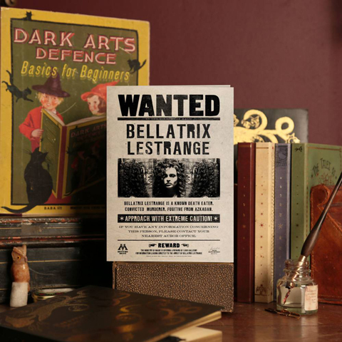Carte de voeux lenticulaire Bellatrix Lestrange Wanted
