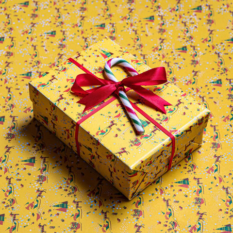Christmas Gift Wrap - Santa’s Sleigh