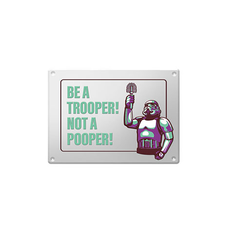 Plaque en métal Trooper no pooper - Original Stormtrooper