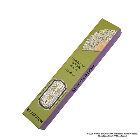 Eventail Fleurs de damas vertes - Bridgerton