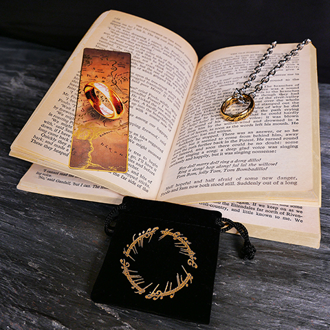 Pack Anneau Unique et Marque page métal - Le Seigneur des Anneaux