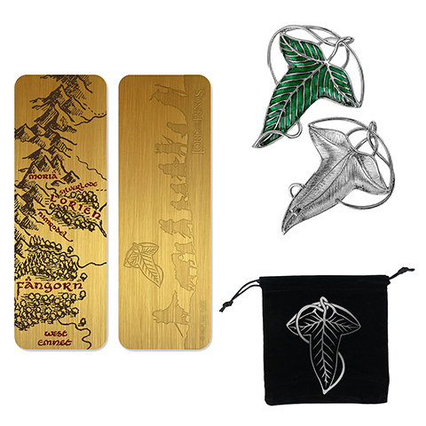 Pack Broche de la Lorien et marque page métal - Le Seigneur des Anneaux