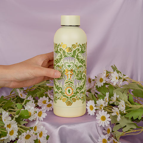 Bouteille isotherme 500ml - Fleurs de damas vertes - Bridgerton