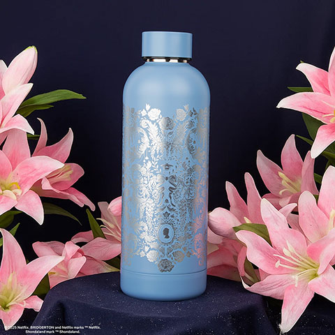 Bouteille isotherme 500ml - Fleurs de damas argentées - Bridgerton