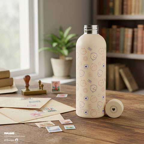 Bouteille Isotherme 500ml - Timbres postaux - Molang