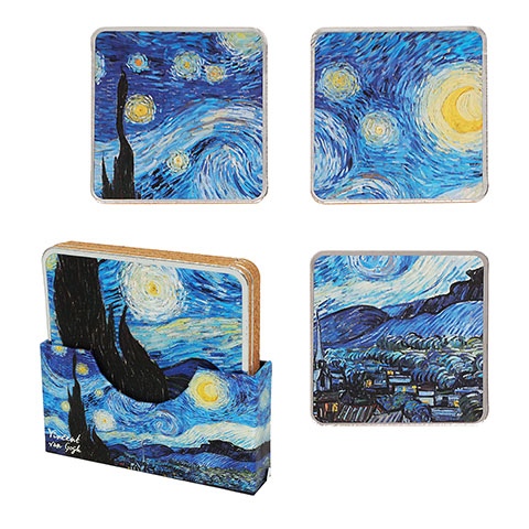 Lot de 4 sous-verres - La Nuit Étoilée - Vincent Van Gogh