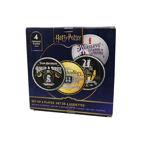 Lot de 4 assiettes Chemin de traverse - Harry Potter