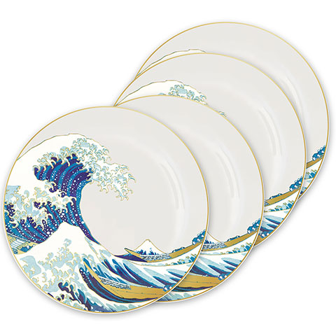 Lot de 4 assiettes Vague de Kanagawa