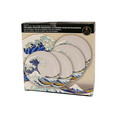 Lot de 4 assiettes Vague de Kanagawa