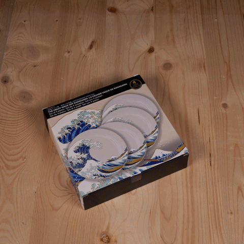 Lot de 4 assiettes Vague de Kanagawa