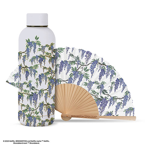 Pack bouteille isotherme et éventail - Glycine Bleue – Bridgerton