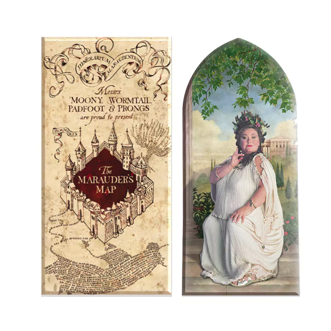 Set de 2 magnets - Carte du Maraudeur et la Dame du portrait - Harry Potter