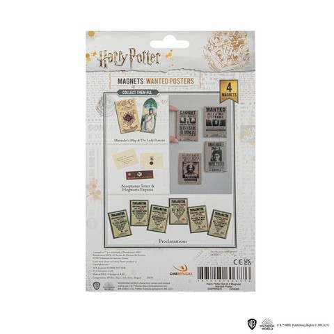 Set de 4 magnets - Affiches Wanted - Harry Potter