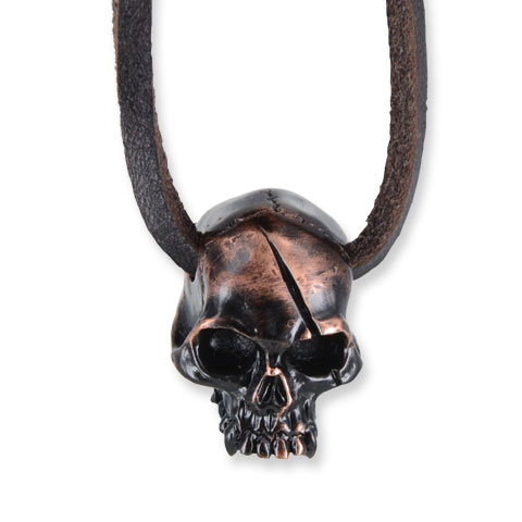 Captain Skull - pendentif étain finition noir/cuivre
