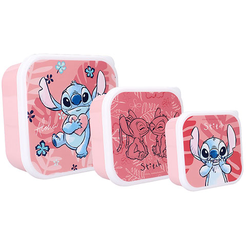 Lunch box rose (3en1) Stitch - Lilo et Stitch